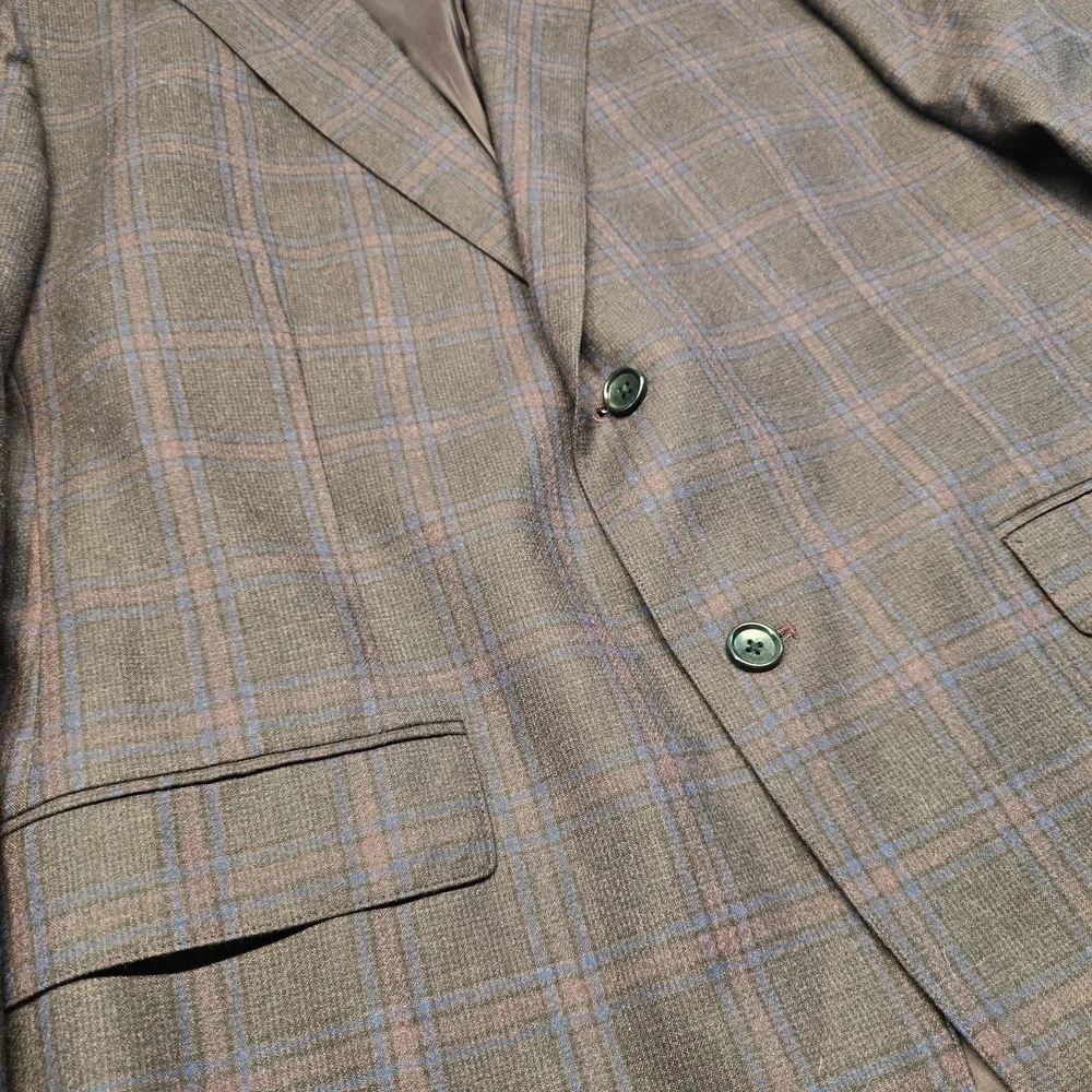 Bonobos Zignone Italy Wool  Plaid Blazer Jacket Men 46r